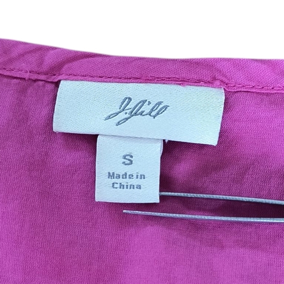 J. Jill Pink 100% Cotton Semi-sheer 1/2 Button-Front Blouse Size S - Picture 7 of 7